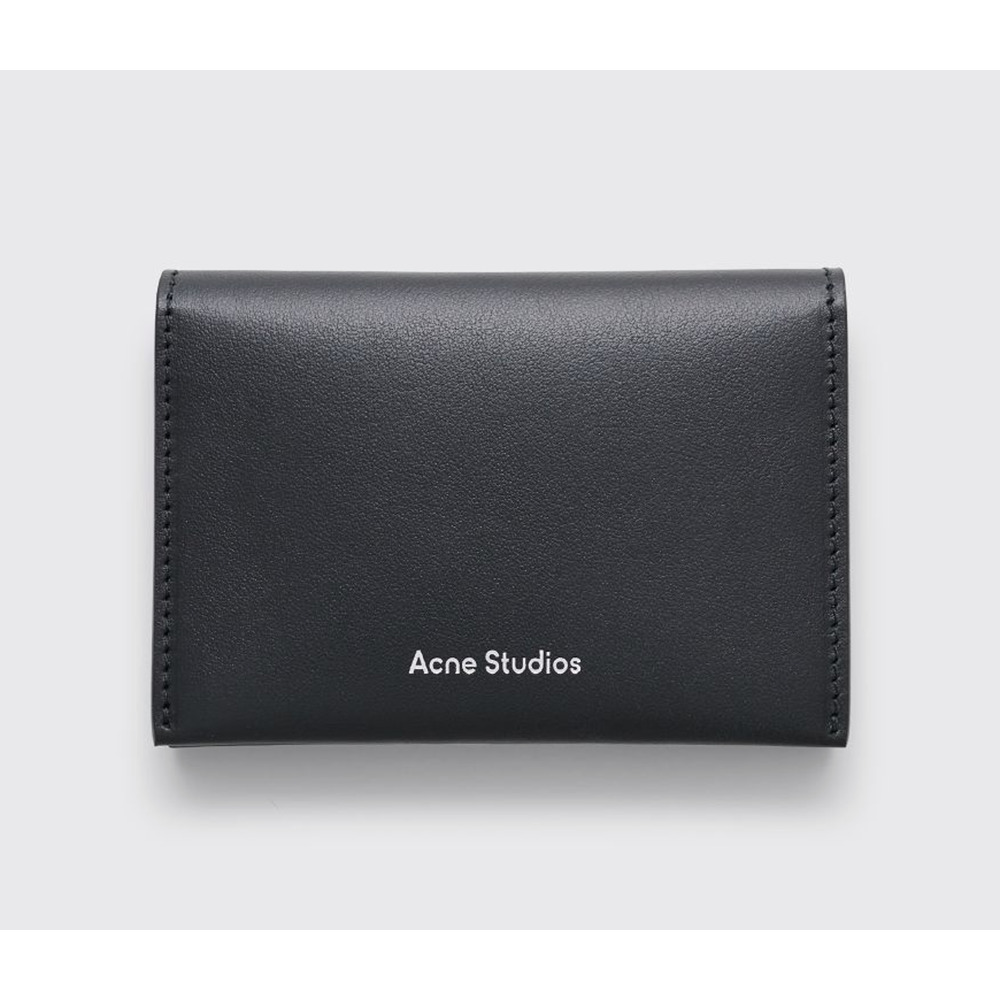 ACNE STUDIOS LEATHER CARD CASE WALLET BLACK